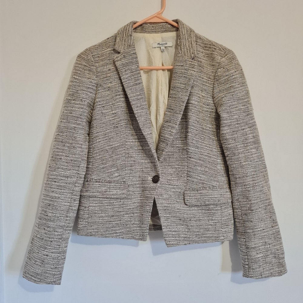 Madewell Sandspun Cotton Tweed Blazer Size 2